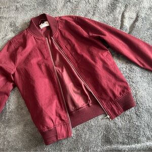 Topman Red Bomber Jacket Casual Style